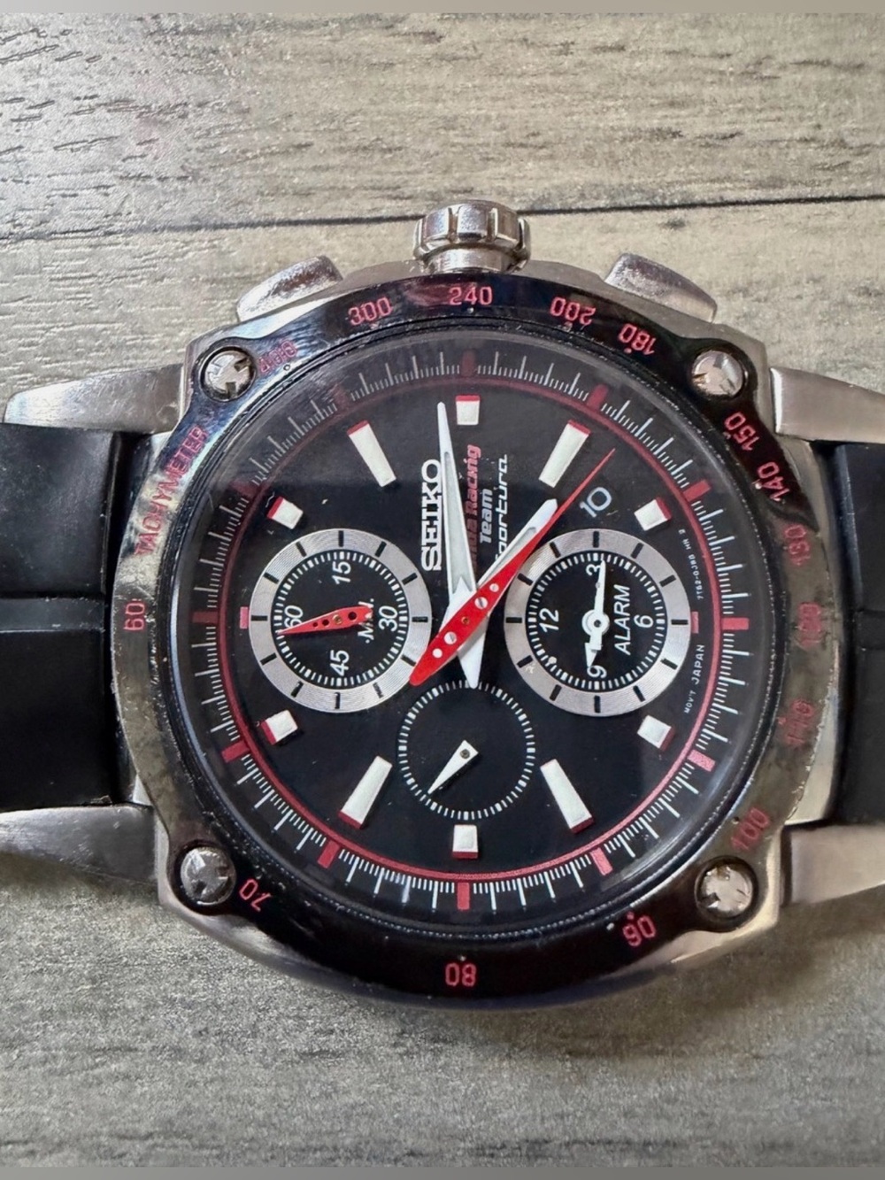 Seiko Sportura F1 Honda Racing Team Chronograph 7T62-0GR0 SNA749 — Needs Battery